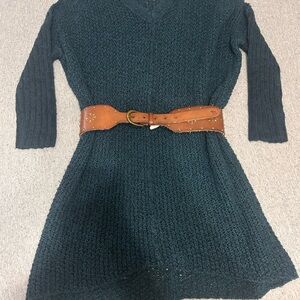 Free People Teal Knit Sweater